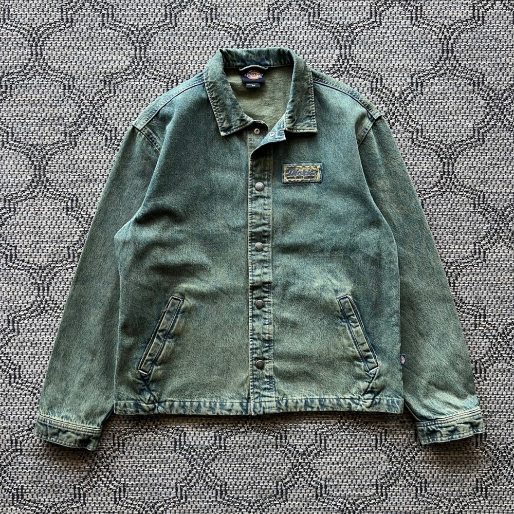 Dickies Jacket Mens Medium Green Acid Wash Workwear Denim Lewistown Shop